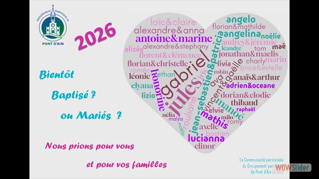Baptisé(e)s et marié(e)s en 2026